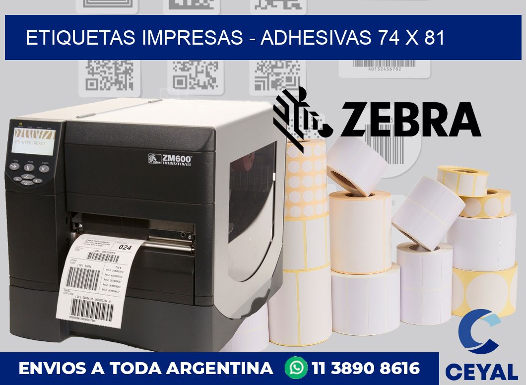 etiquetas impresas – Adhesivas 74 x 81