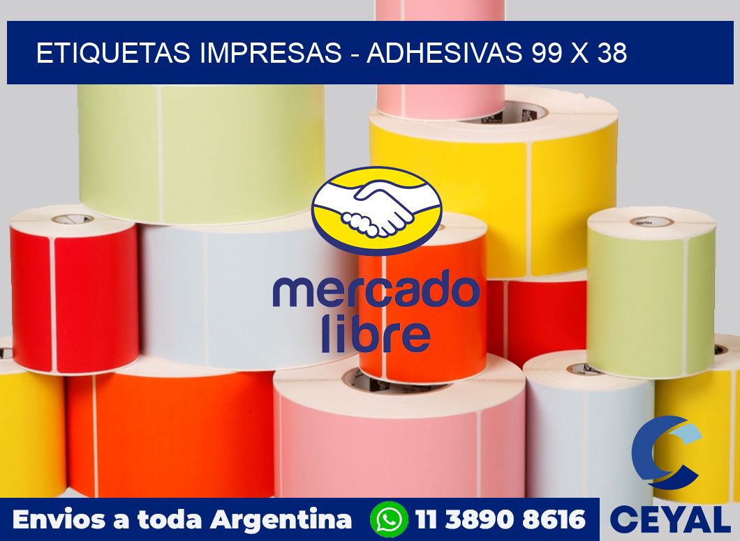 etiquetas impresas - Adhesivas 99 x 38