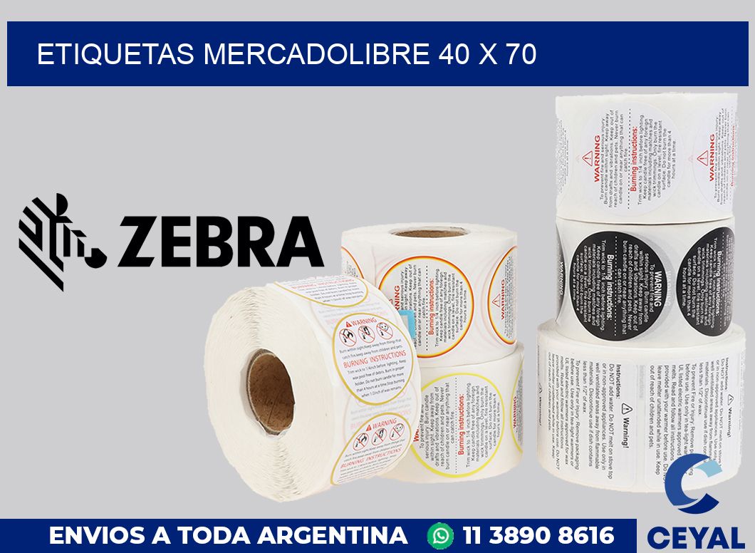 etiquetas mercadolibre 40 x 70