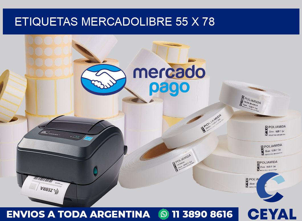 etiquetas mercadolibre 55 x 78