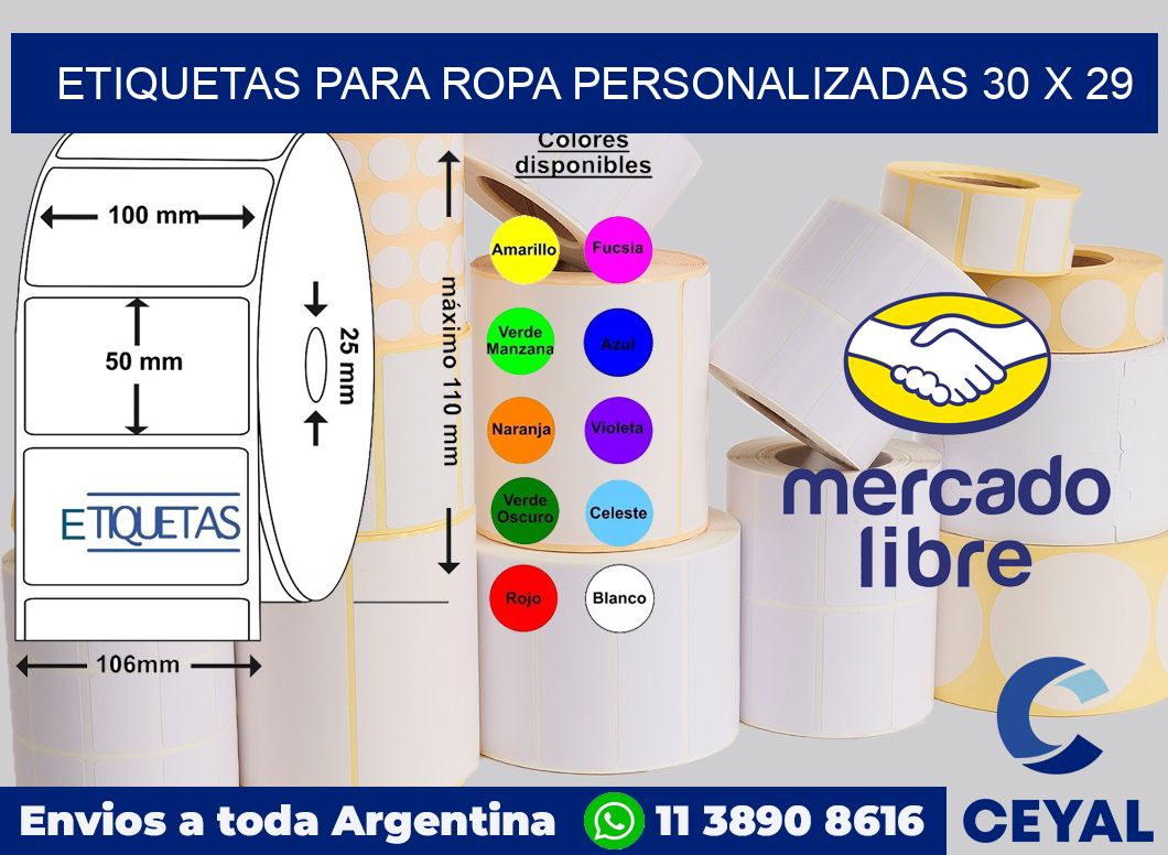 etiquetas para ropa personalizadas 30 x 29