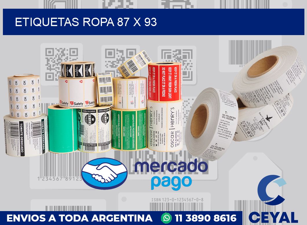 etiquetas ropa 87 x 93