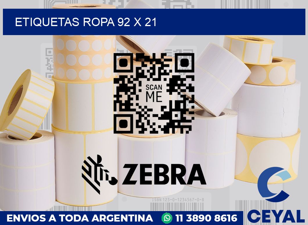 etiquetas ropa 92 x 21