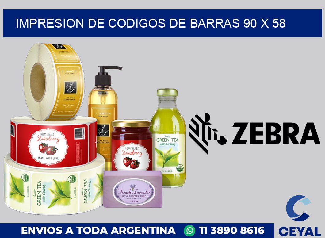 impresion de codigos de barras 90 x 58