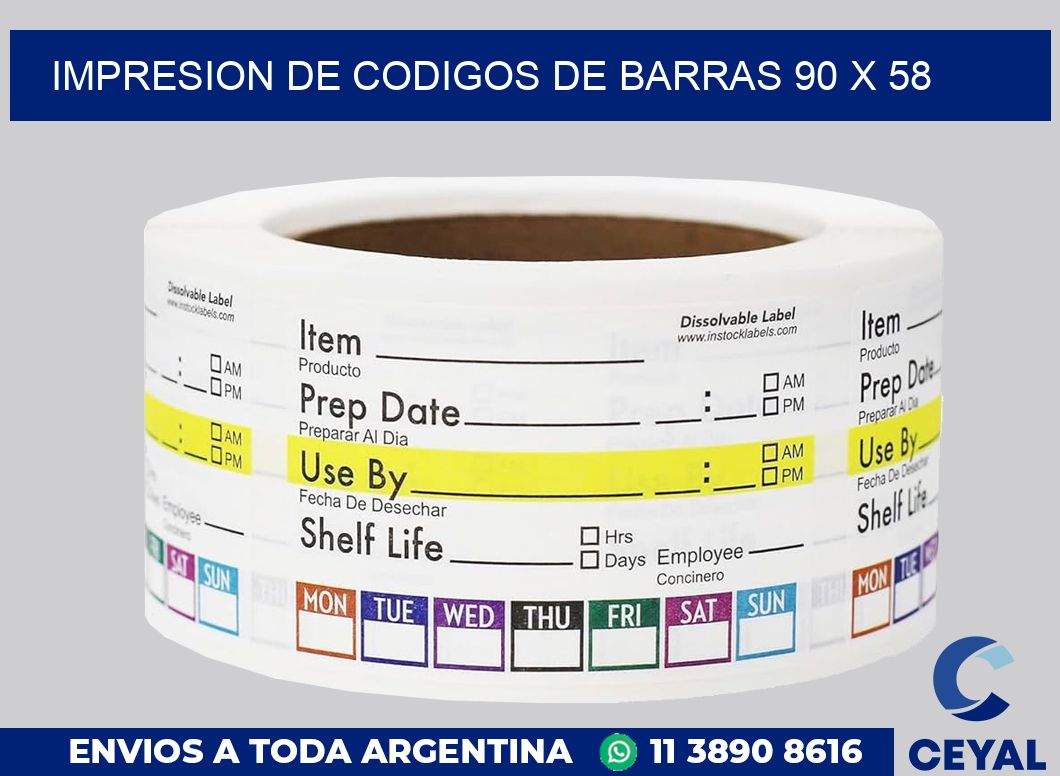 impresion de codigos de barras 90 x 58