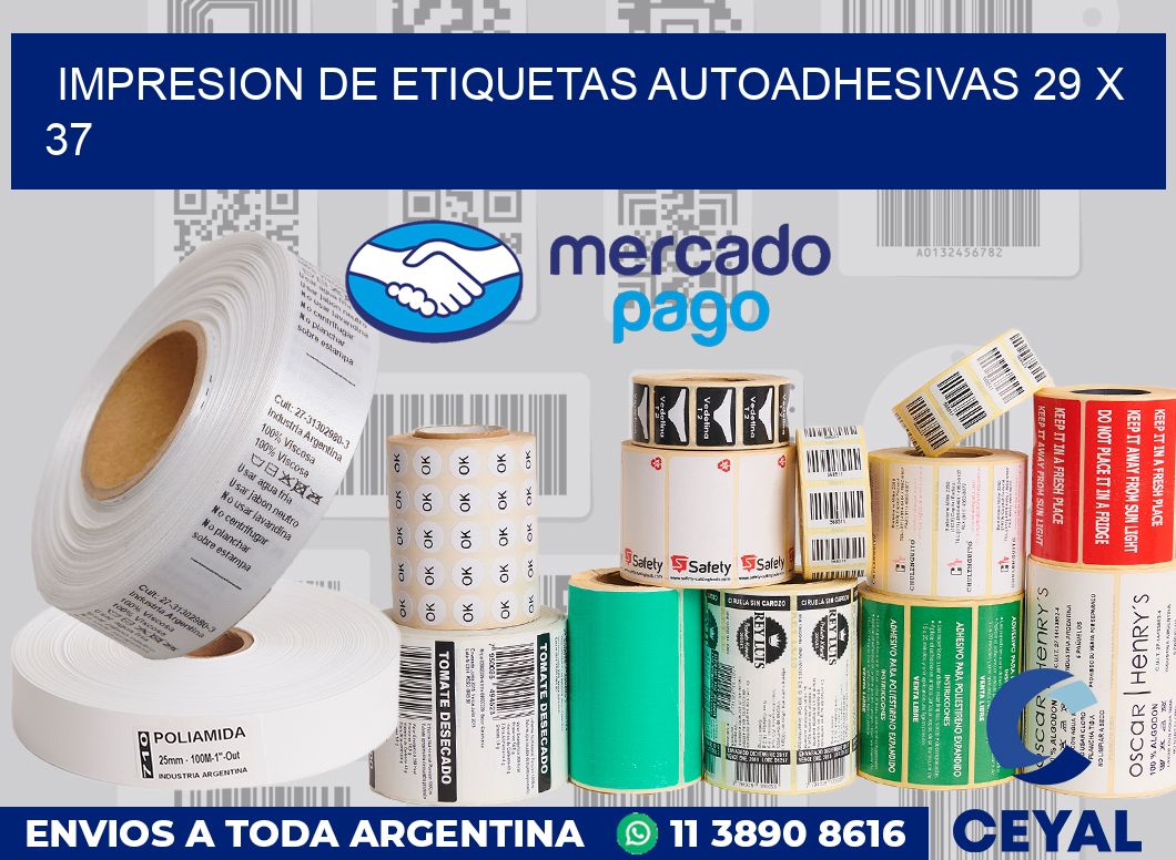 impresion de etiquetas autoadhesivas 29 x 37