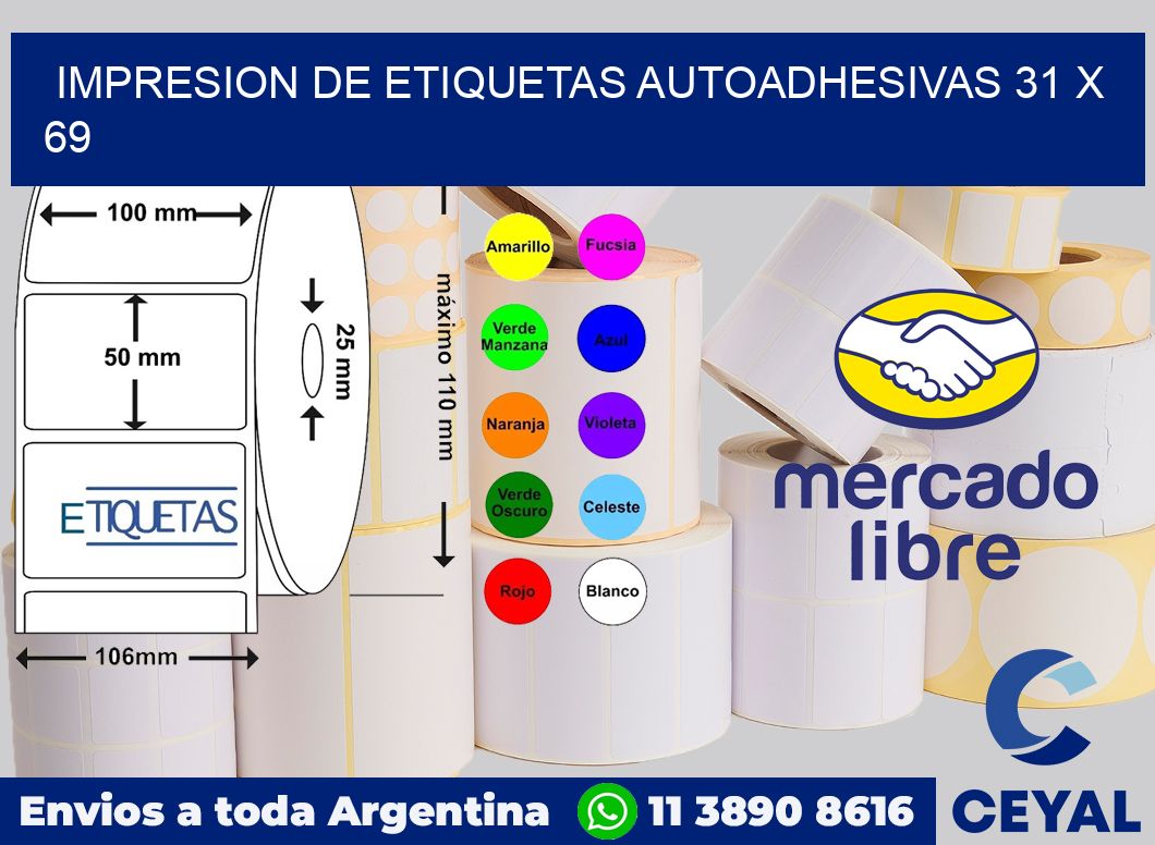 impresion de etiquetas autoadhesivas 31 x 69