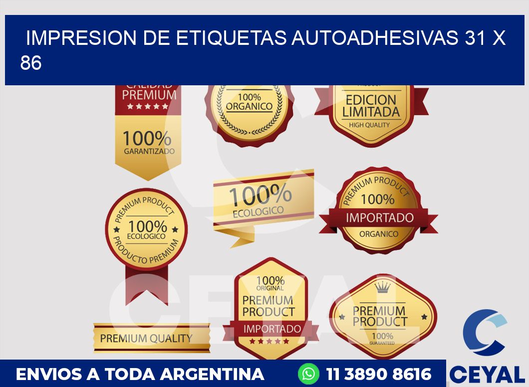 impresion de etiquetas autoadhesivas 31 x 86