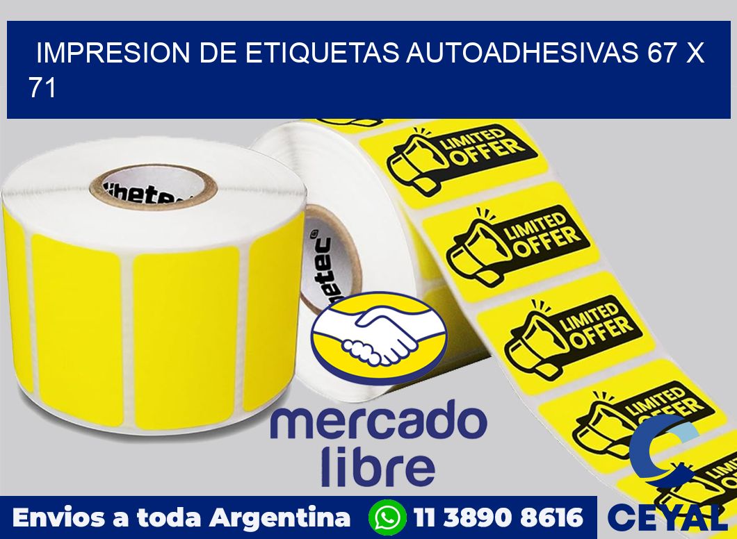 impresion de etiquetas autoadhesivas 67 x 71