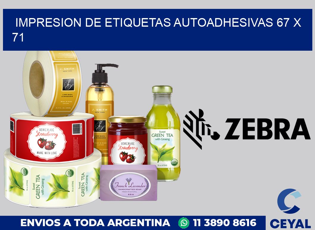 impresion de etiquetas autoadhesivas 67 x 71