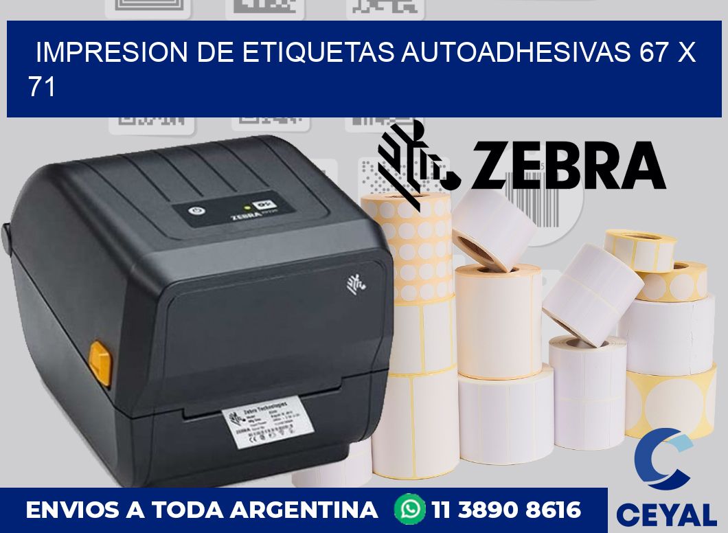 impresion de etiquetas autoadhesivas 67 x 71