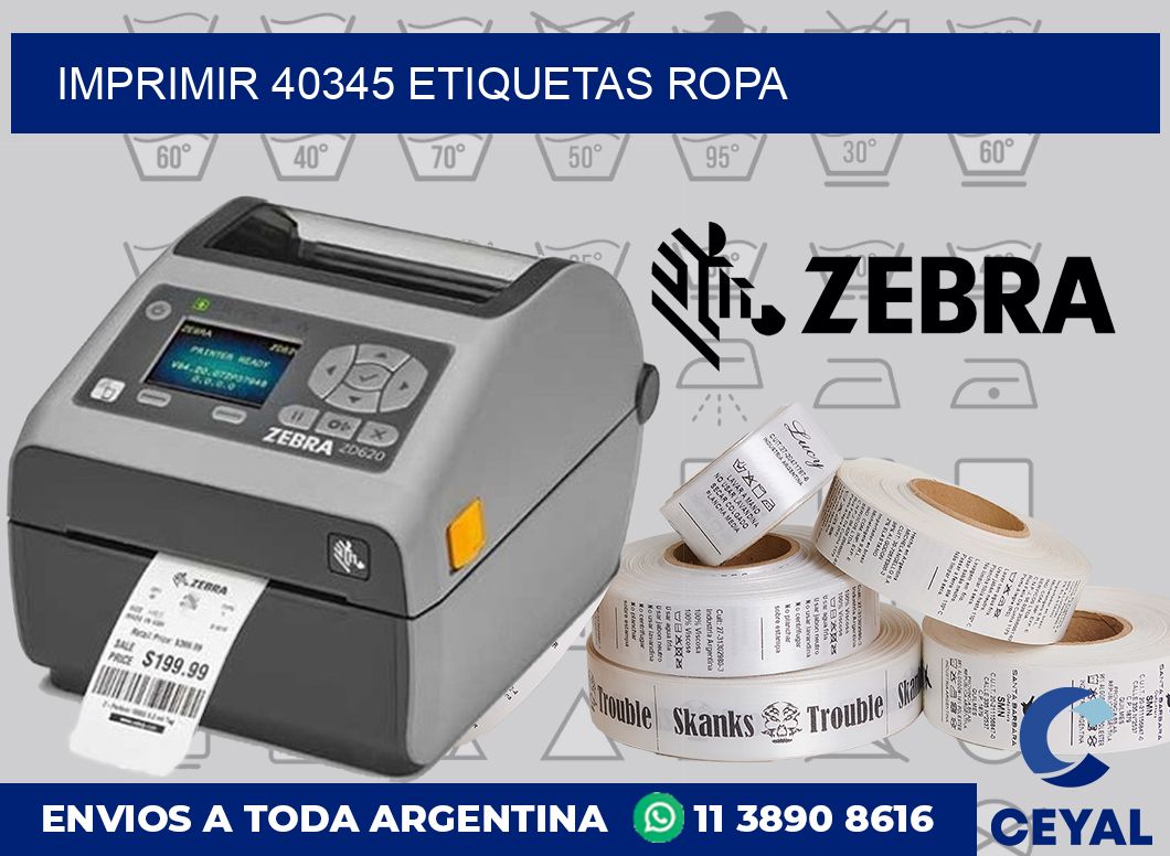 imprimir 40345 etiquetas ropa
