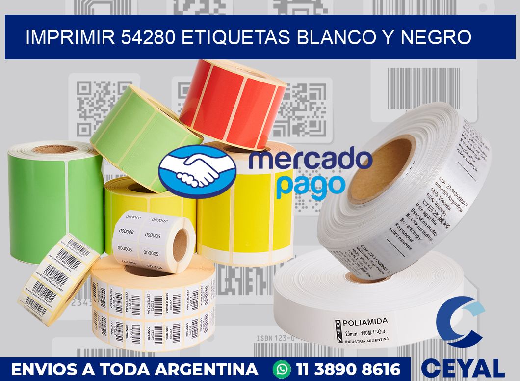 imprimir 54280 etiquetas blanco y negro