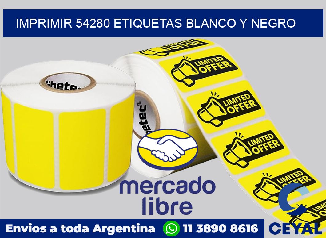 imprimir 54280 etiquetas blanco y negro