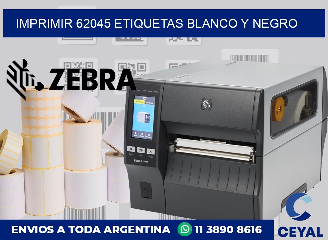 imprimir 62045 etiquetas blanco y negro