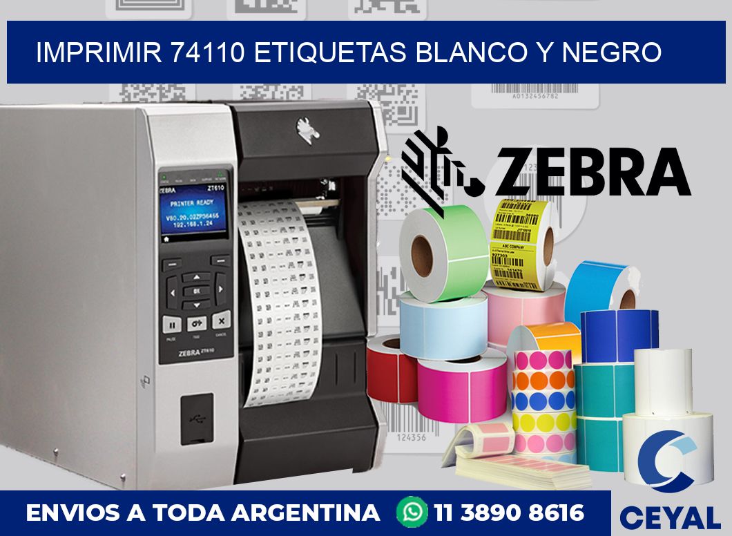 imprimir 74110 etiquetas blanco y negro