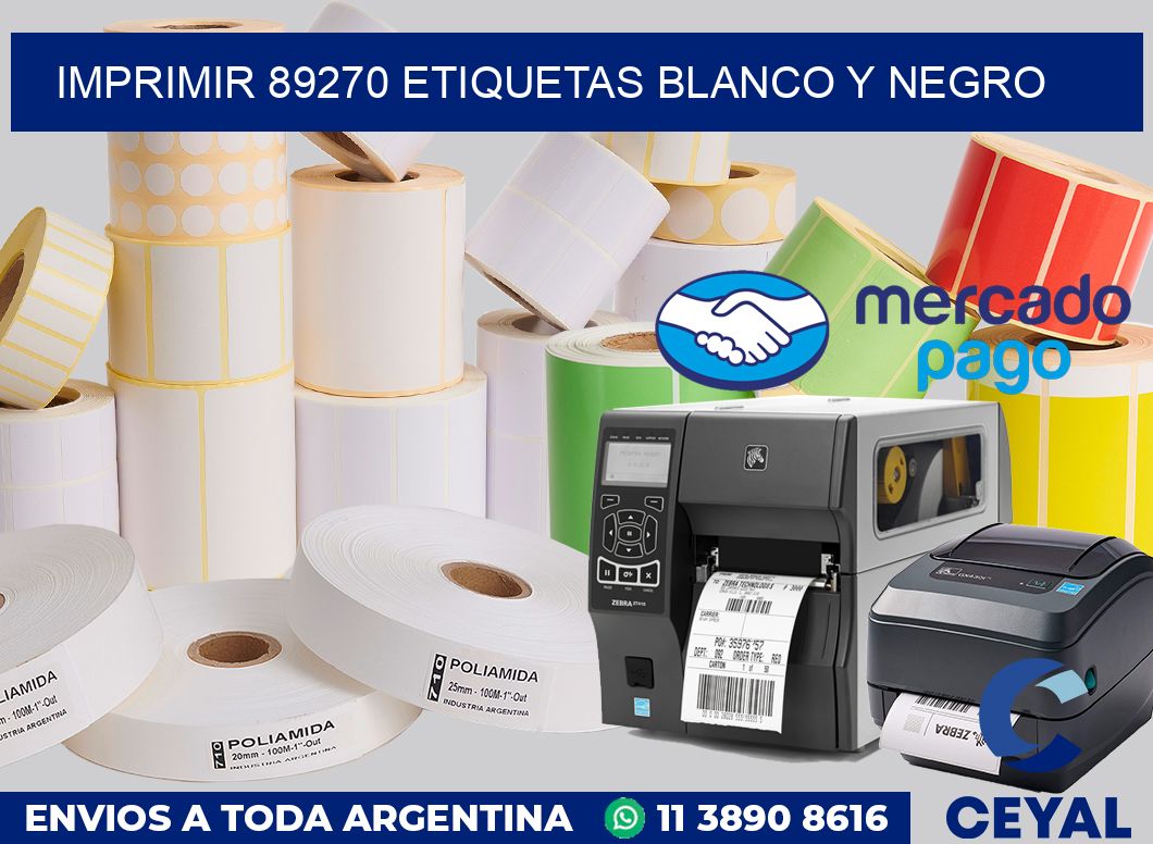 imprimir 89270 etiquetas blanco y negro