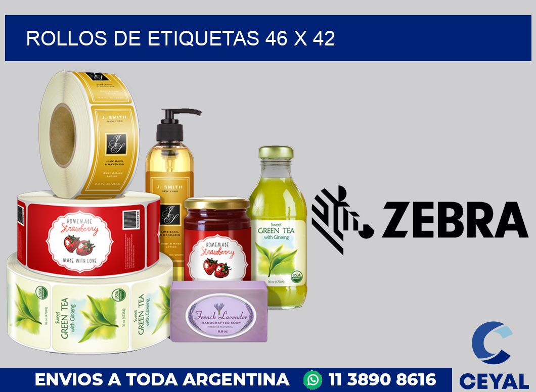 rollos de etiquetas 46 x 42