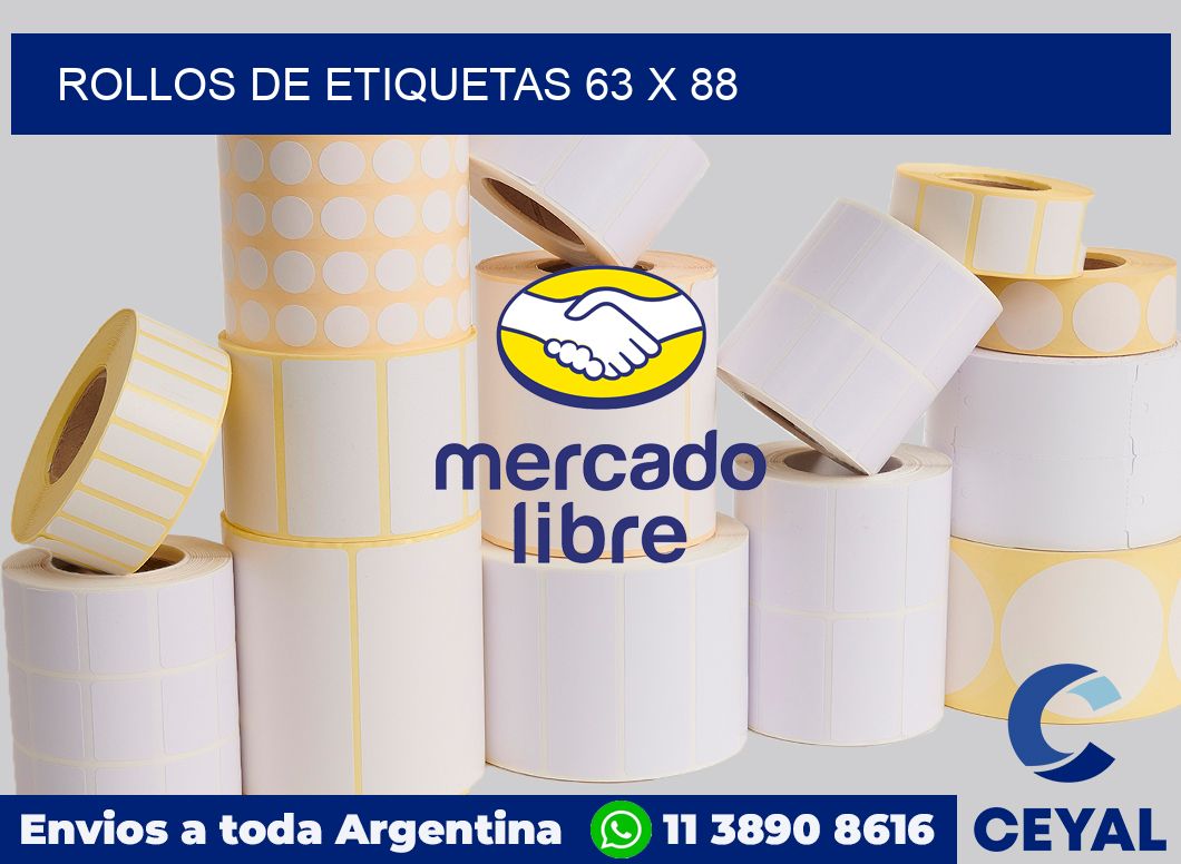 rollos de etiquetas 63 x 88
