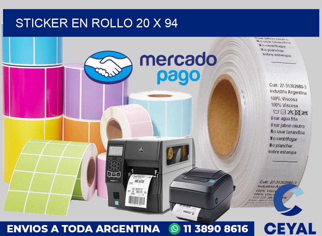sticker en rollo 20 x 94