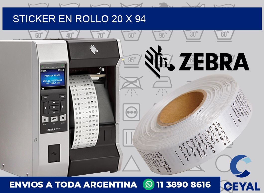 sticker en rollo 20 x 94