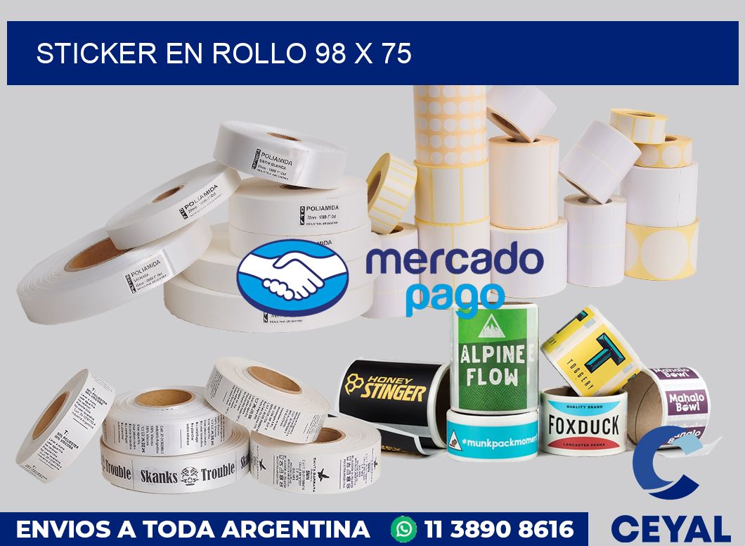 sticker en rollo 98 x 75