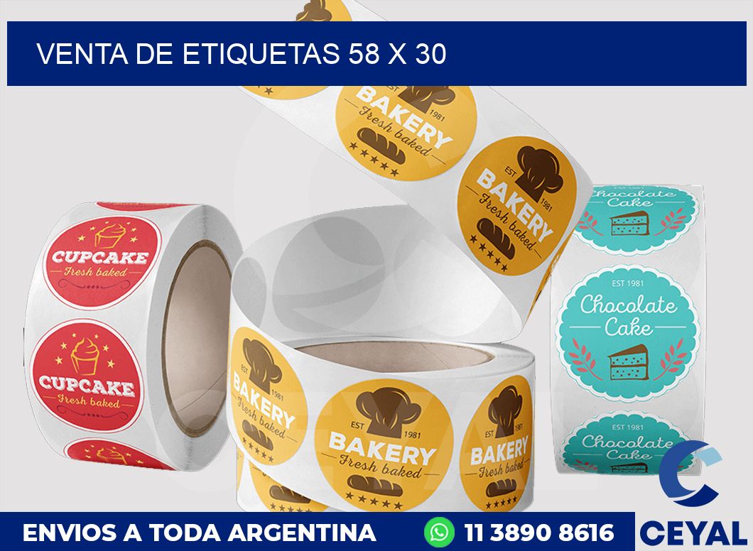 venta de etiquetas 58 x 30