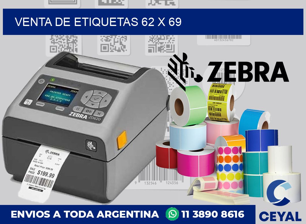 venta de etiquetas 62 x 69