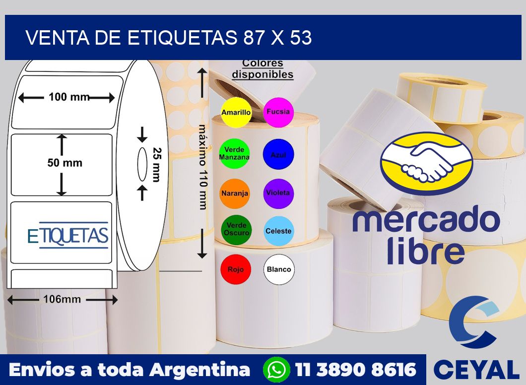 venta de etiquetas 87 x 53
