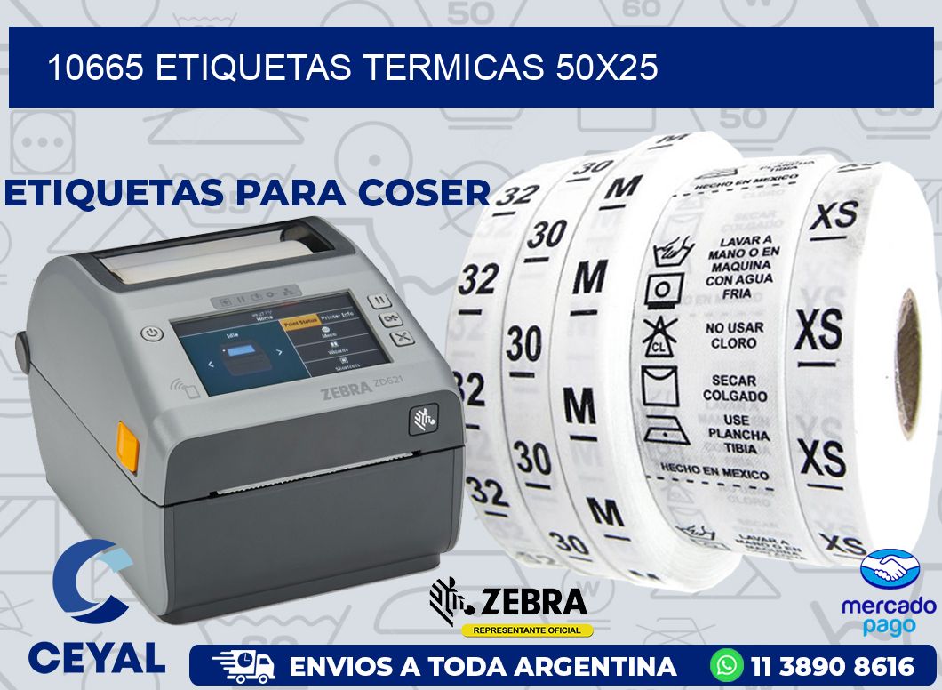 10665 ETIQUETAS TERMICAS 50X25