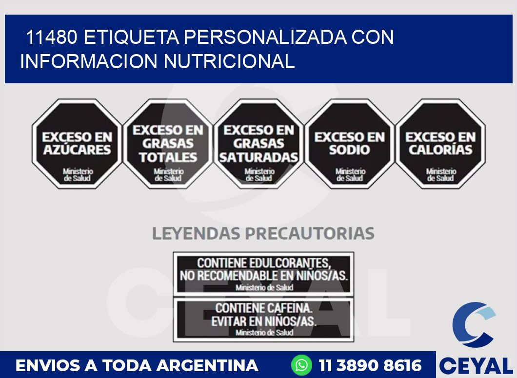 11480 ETIQUETA PERSONALIZADA CON INFORMACION NUTRICIONAL