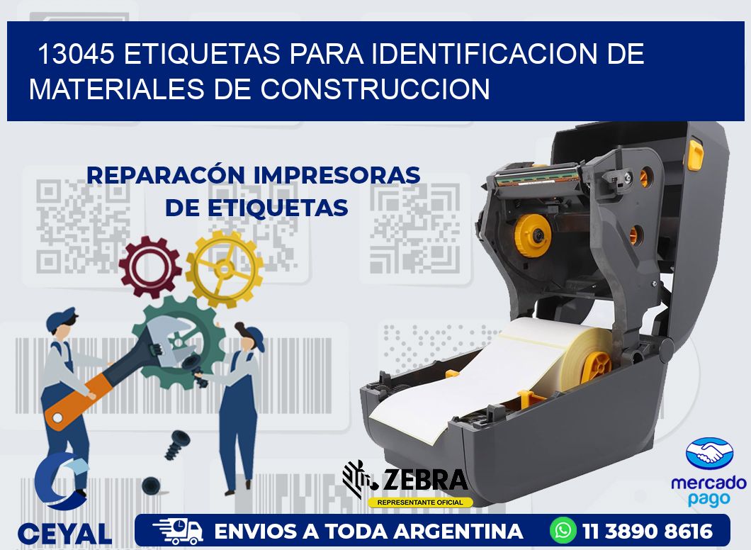 13045 ETIQUETAS PARA IDENTIFICACION DE MATERIALES DE CONSTRUCCION