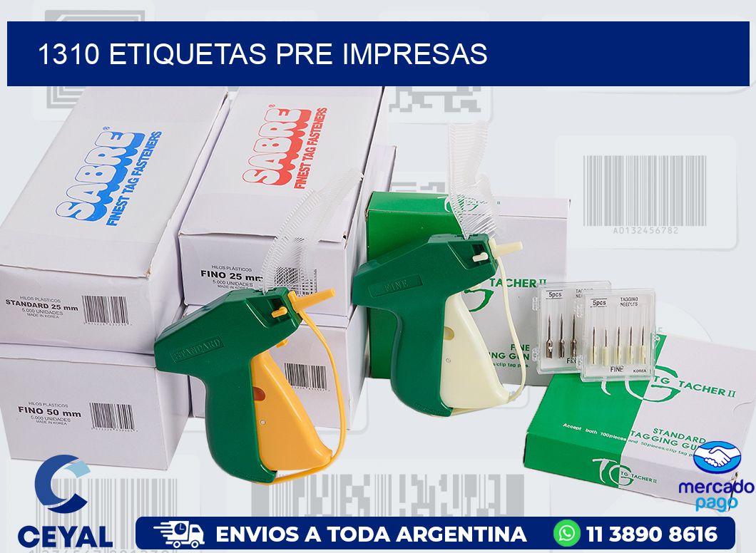 1310 ETIQUETAS PRE IMPRESAS