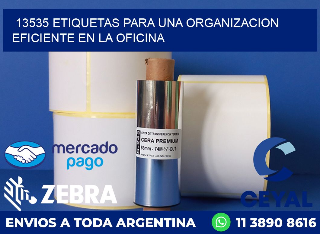 13535 ETIQUETAS PARA UNA ORGANIZACION EFICIENTE EN LA OFICINA
