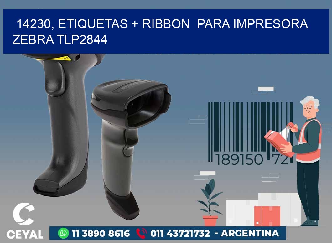 14230, etiquetas + ribbon para impresora zebra TLP2844