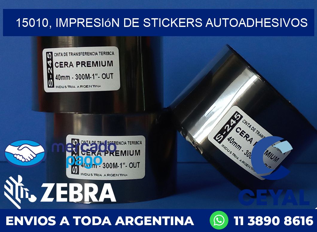 15010, impresión de stickers autoadhesivos