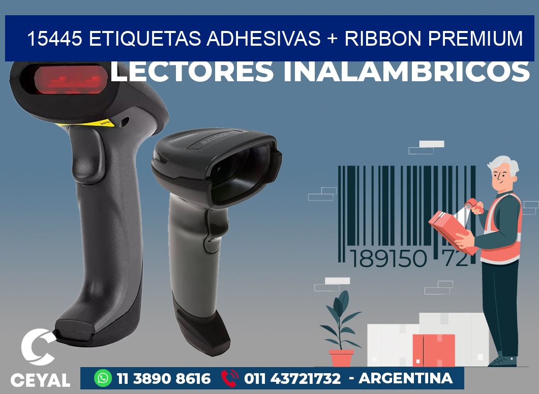 15445 ETIQUETAS ADHESIVAS + RIBBON PREMIUM
