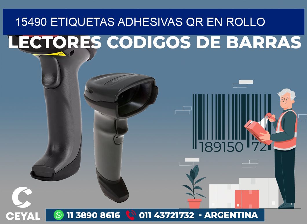 15490 ETIQUETAS ADHESIVAS QR EN ROLLO