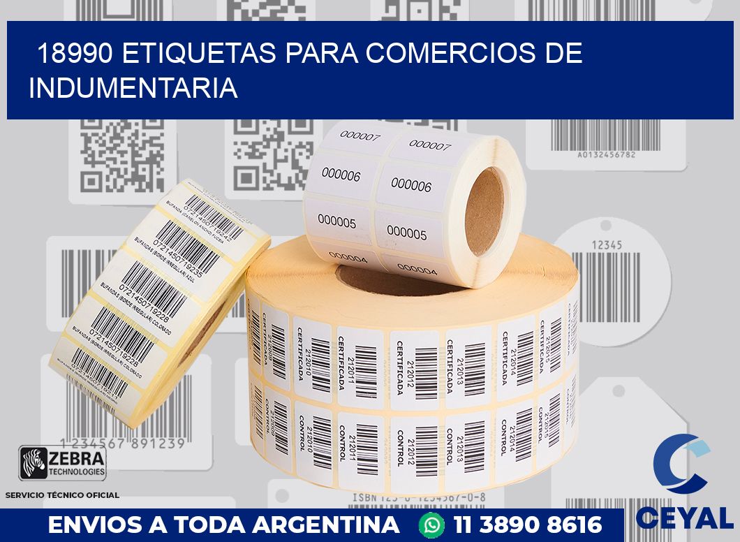 18990 ETIQUETAS PARA COMERCIOS DE INDUMENTARIA