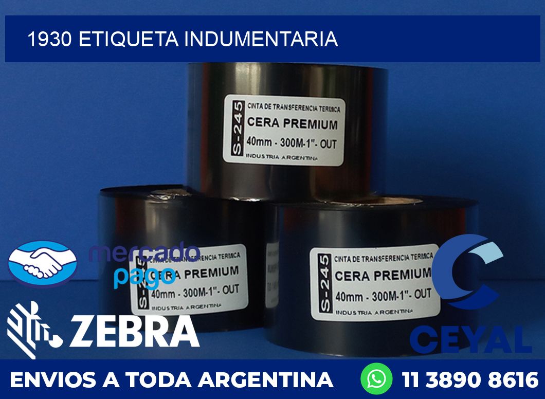 1930 ETIQUETA INDUMENTARIA