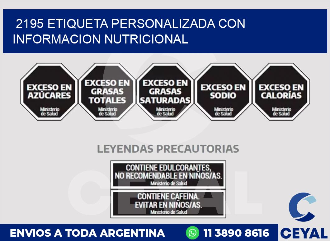 2195 ETIQUETA PERSONALIZADA CON INFORMACION NUTRICIONAL