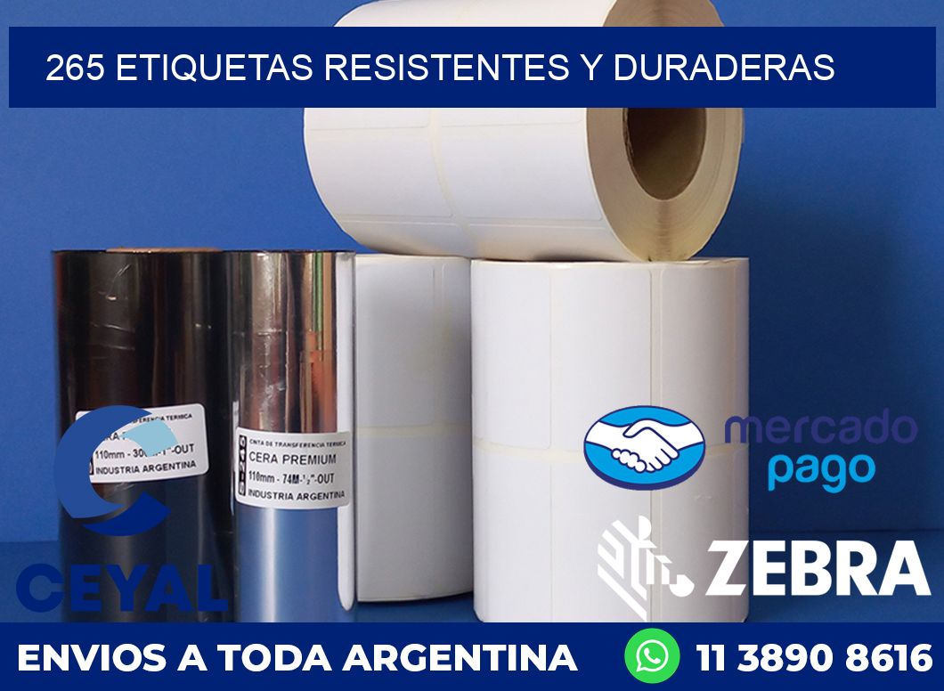 265 ETIQUETAS RESISTENTES Y DURADERAS