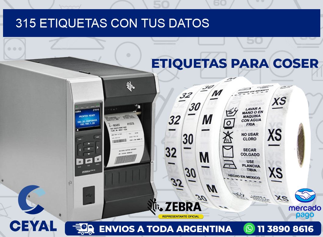 315 ETIQUETAS CON TUS DATOS