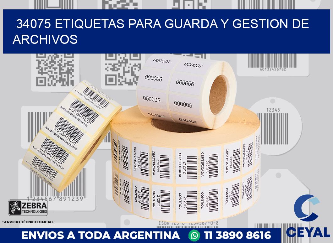 34075 ETIQUETAS PARA GUARDA Y GESTION DE ARCHIVOS