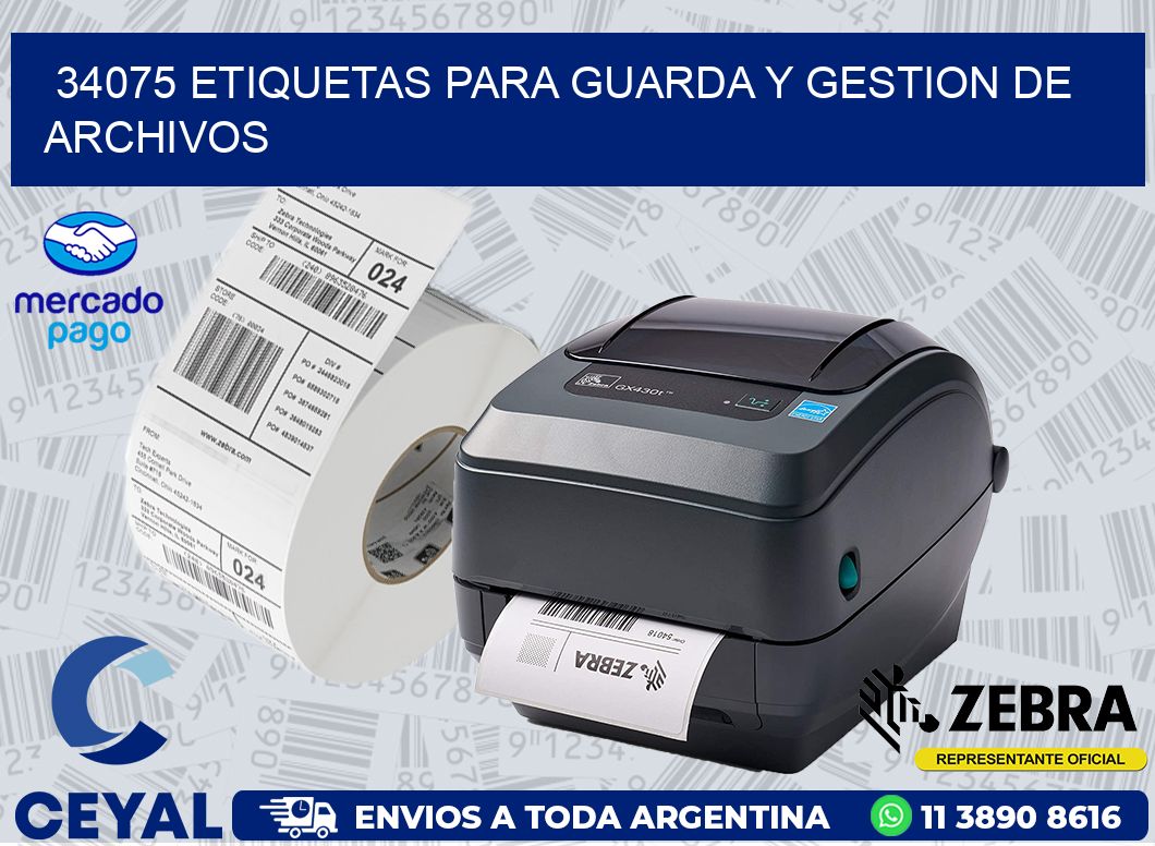 34075 ETIQUETAS PARA GUARDA Y GESTION DE ARCHIVOS