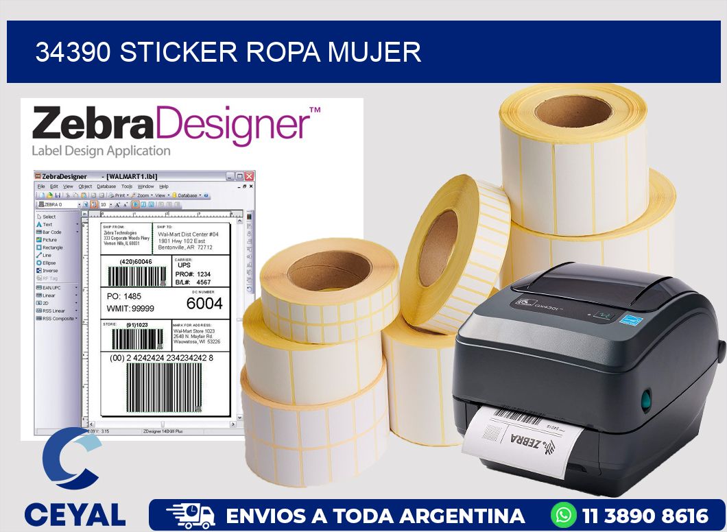 34390 STICKER ROPA MUJER