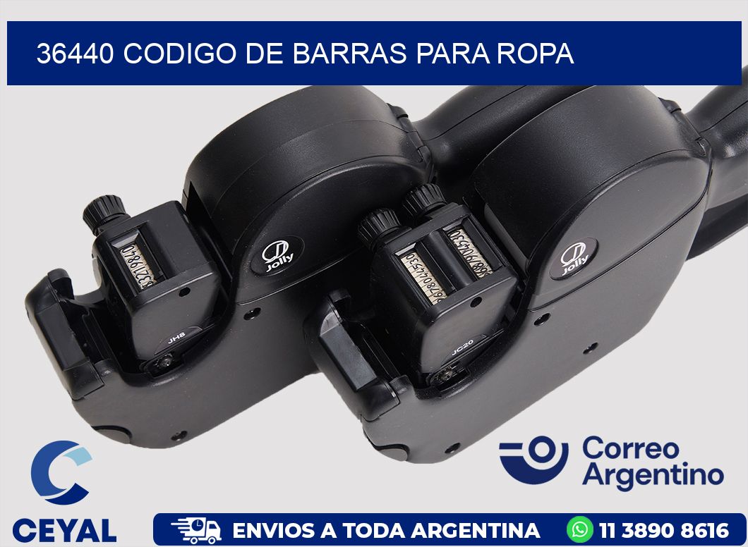 36440 CODIGO DE BARRAS PARA ROPA