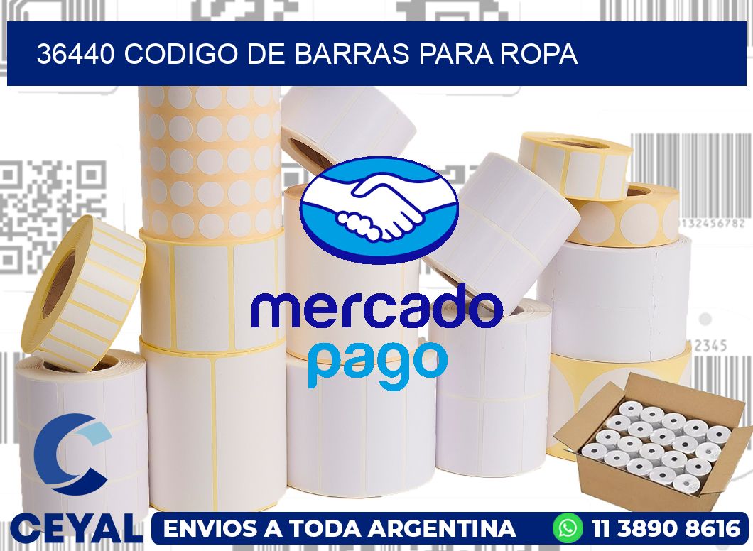 36440 CODIGO DE BARRAS PARA ROPA
