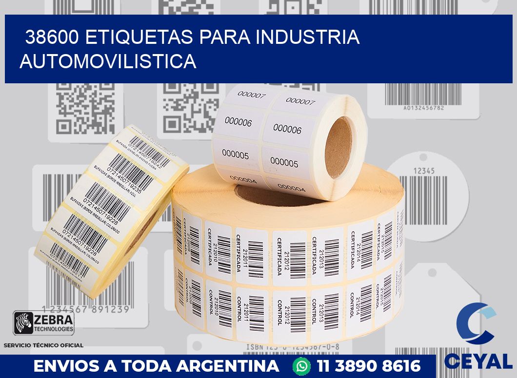 38600 ETIQUETAS PARA INDUSTRIA AUTOMOVILISTICA