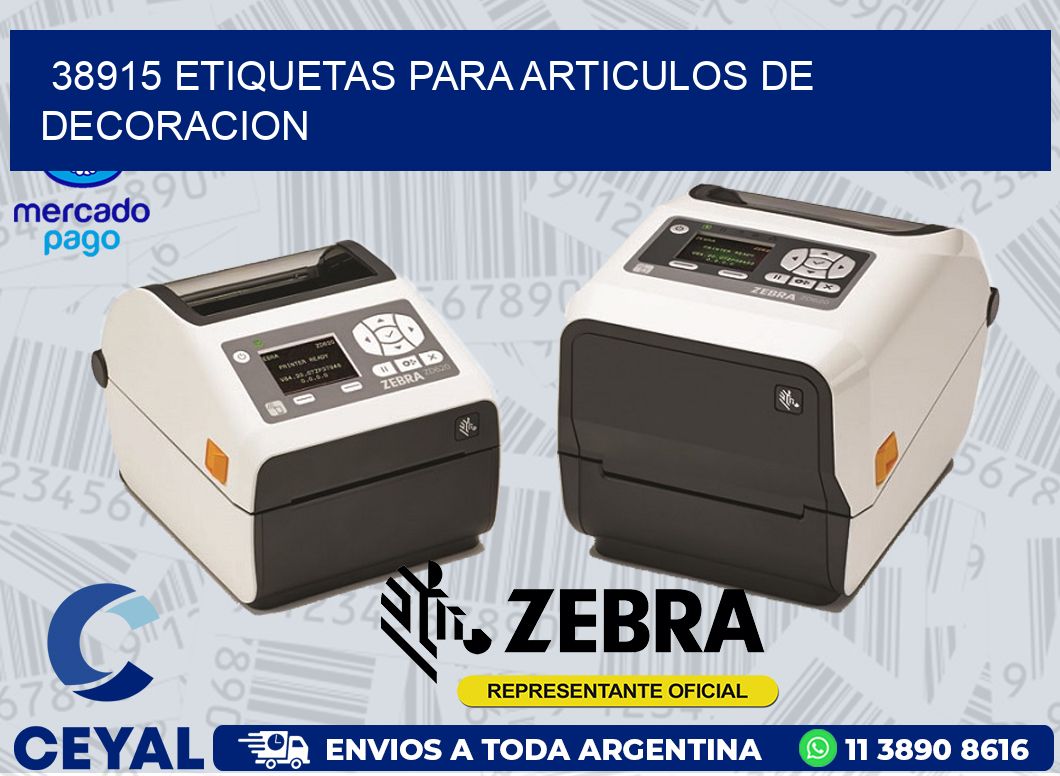 38915 ETIQUETAS PARA ARTICULOS DE DECORACION